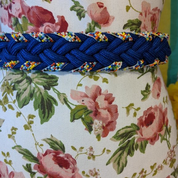 Vintage Braided Belt with Beaded Detail - Picture 3 of 7